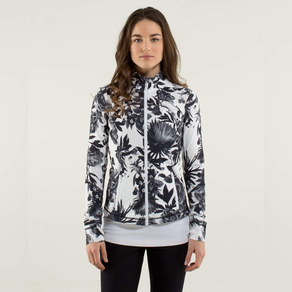 LULULEMON Forme Jacket II *Textured Brisk Bloom Black White size 6